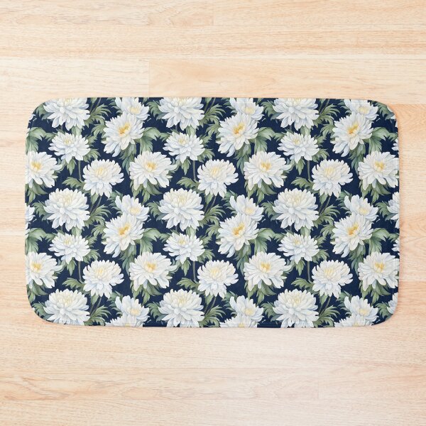 Item preview, white Chrysanthemum flower seamless pattern designed and sold by varinchai.
