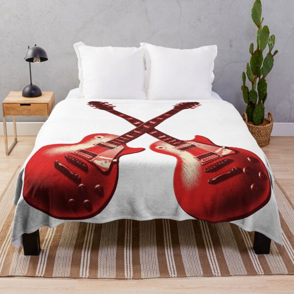 Item preview, Crossed Red Guitars Retro 80s Pattern designed and sold by wolfkin-design.