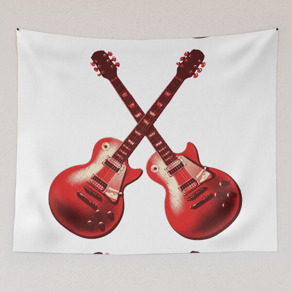 Item preview, Crossed Red Guitars Retro 80s Pattern designed and sold by wolfkin-design.