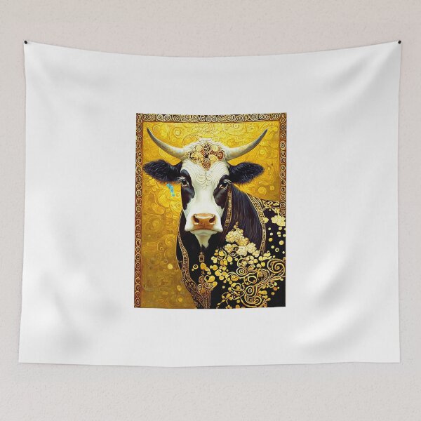 Item preview, Holy cow in the style of Gustav Klimt with golden tones designed and sold by BubblyDelight.