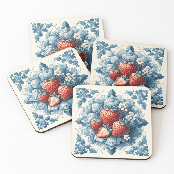 Item preview, Delft Tile With Strawberry No.4 designed and sold by ArtNook777.