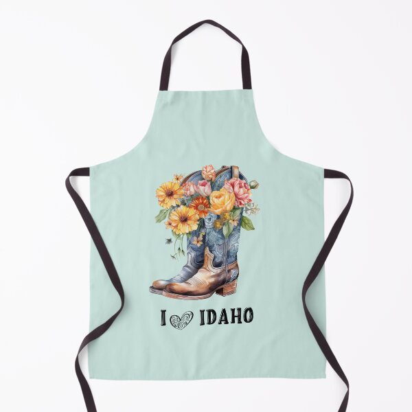 Artikelvorschau, Ich liebe Idaho Boho Cowboystiefel und Blumen-Aquarellkunst entworfen und verkauft von adriana-holmes.