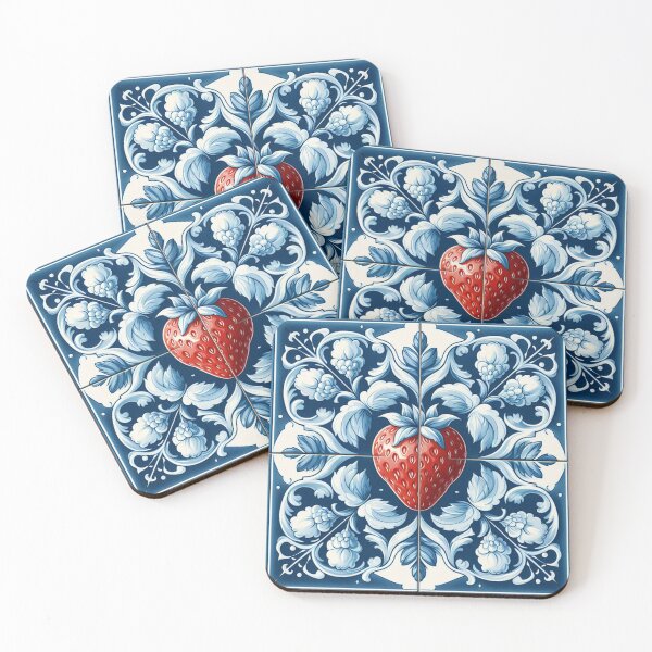 Item preview, Delft Tile With Strawberry No.5 designed and sold by ArtNook777.
