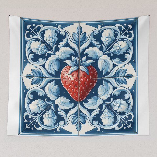 Item preview, Delft Tile With Strawberry No.5 designed and sold by ArtNook777.
