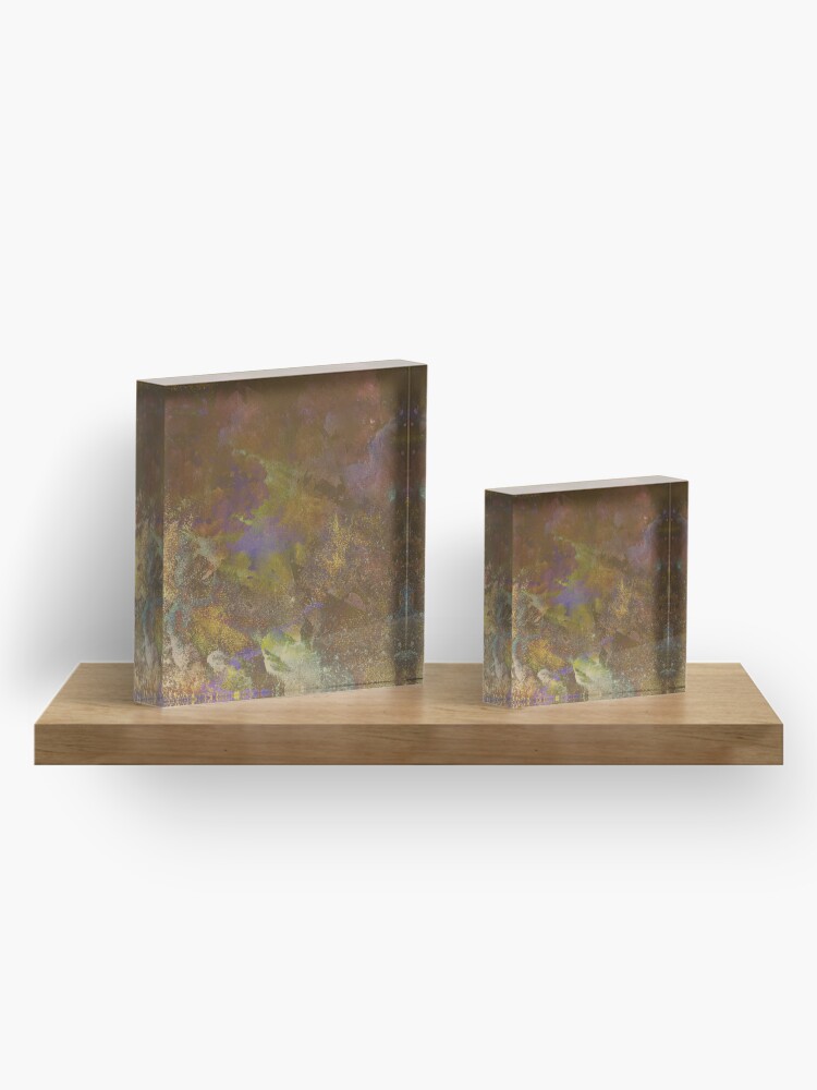 Thumbnail 4 of 5, Acrylic Block, Neon Seas in Ochre designed and sold by TSteeleArt.
