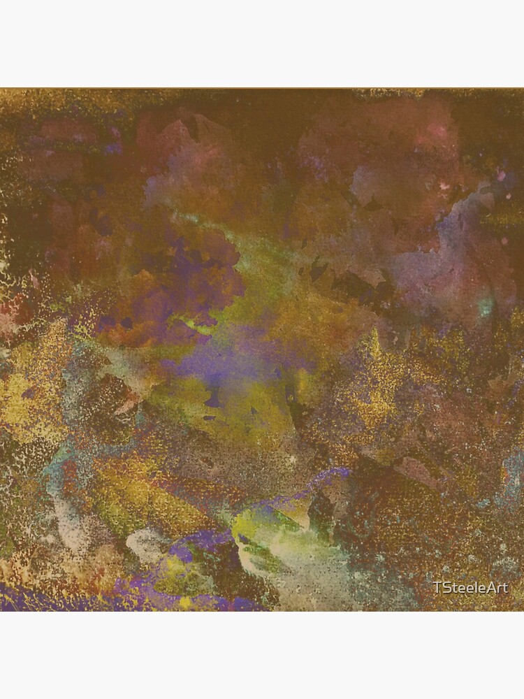 Thumbnail 5 of 5, Acrylic Block, Neon Seas in Ochre designed and sold by TSteeleArt.