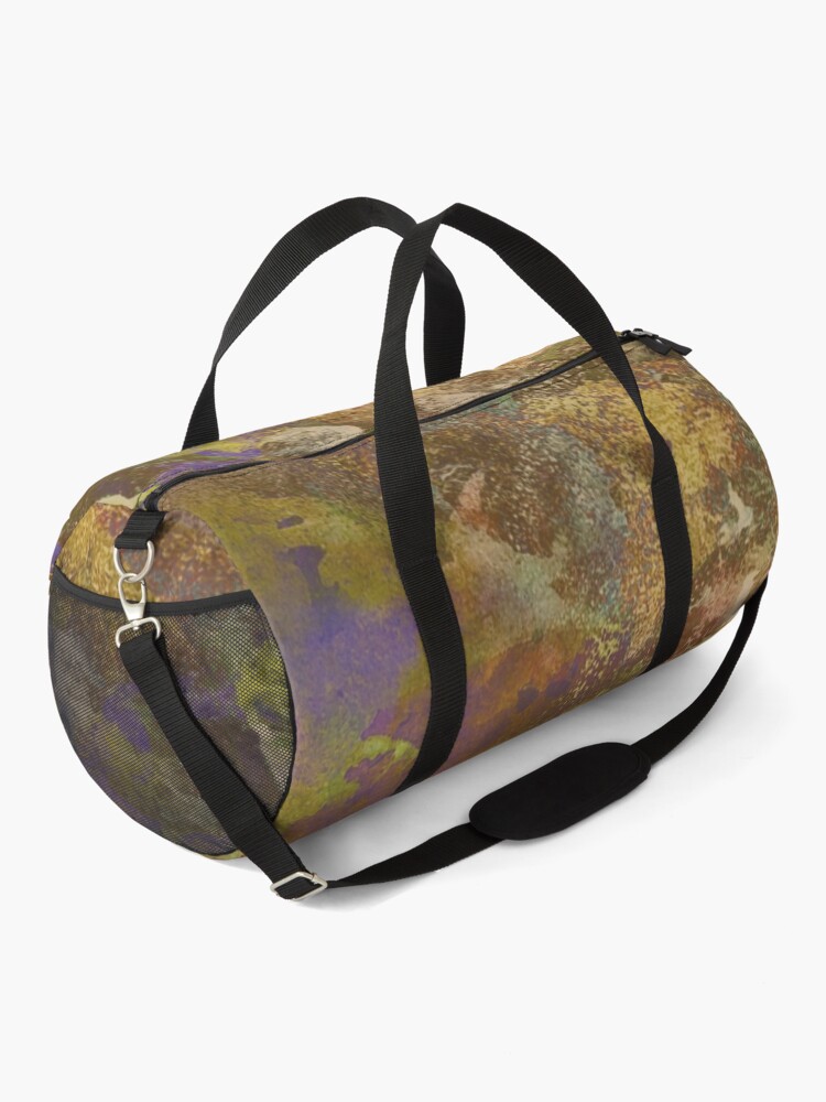 Thumbnail 2 of 3, Duffle Bag, Neon Seas in Ochre designed and sold by TSteeleArt.