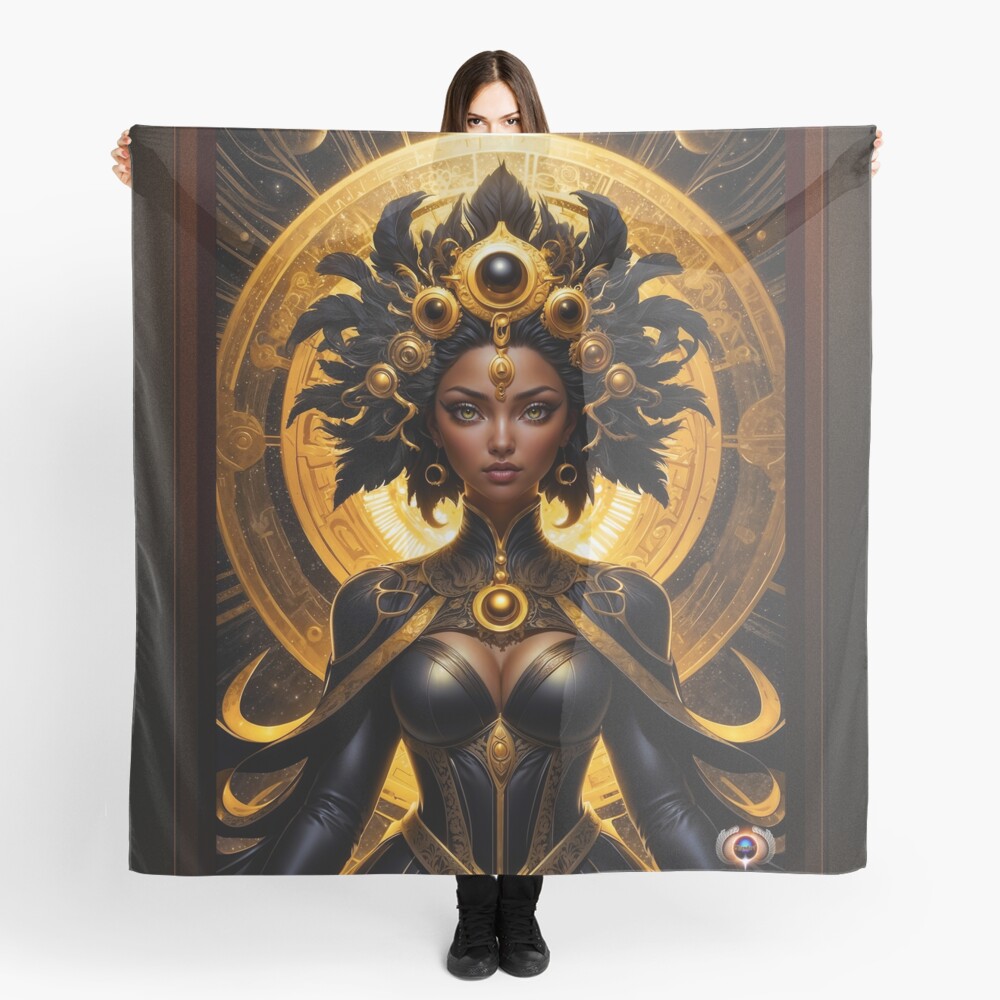 Potrait Of Annibel Lacia AI Concept Art by Xzendor7 - Beauty Of The Cosmic Winds 4 Potrait Of Annibel Lacia Beautiful AI Concept Art by Xzendor7 Decorative Ladies Scarf Art Print