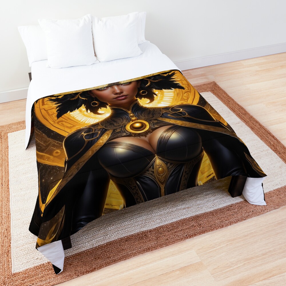 Potrait Of Annibel Lacia AI Concept Art by Xzendor7 - Beauty Of The Cosmic Winds 3 Potrait Of Annibel Lacia Beautiful AI Concept Art by Xzendor7 Decorative Comforter Art Print