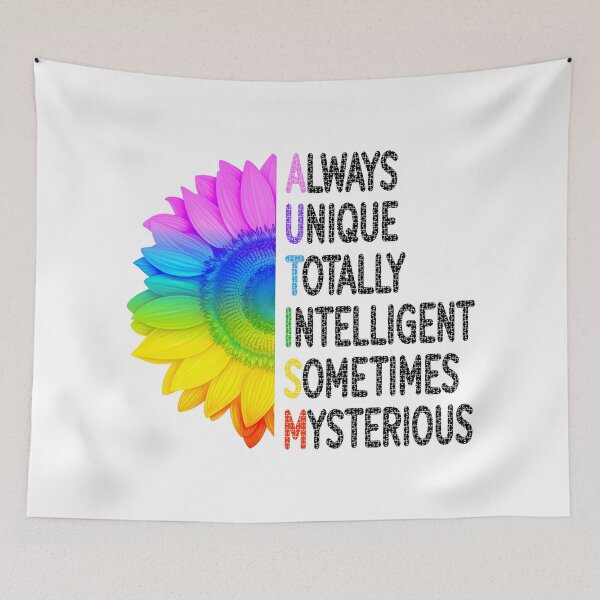 Item preview, Autism Definition Rainbow Sunflower Puzzle Letters designed and sold by BelloniArtShop.