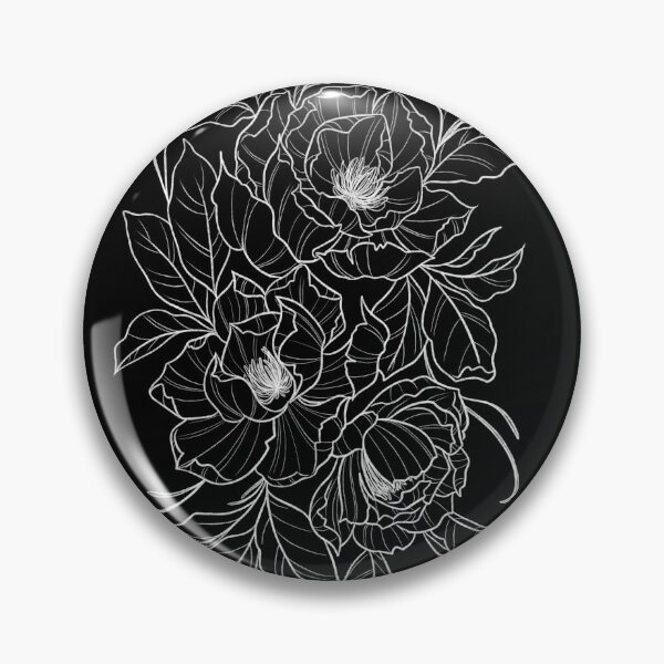 Item preview, blackwork flowers designed and sold by DruskyDesign.