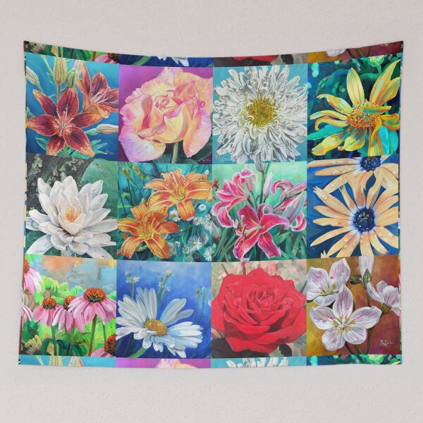 Item preview, Flower Painting Montage (acrylic paint) designed and sold by RVA-tack.