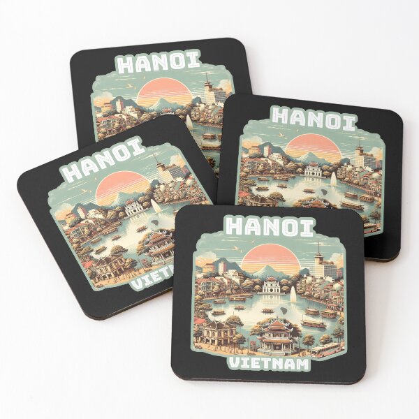 Item preview, Retro vintage Hanoi Vietnam Skyline  designed and sold by Unitepeople.
