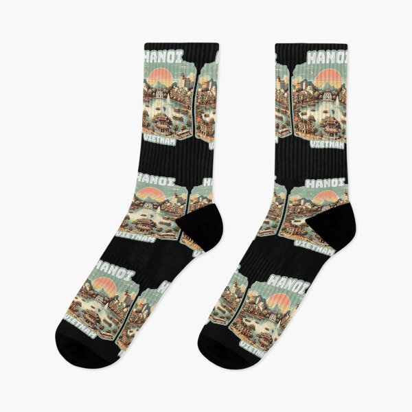 Item preview, Retro vintage Hanoi Vietnam Skyline designed and sold by Unitepeople.