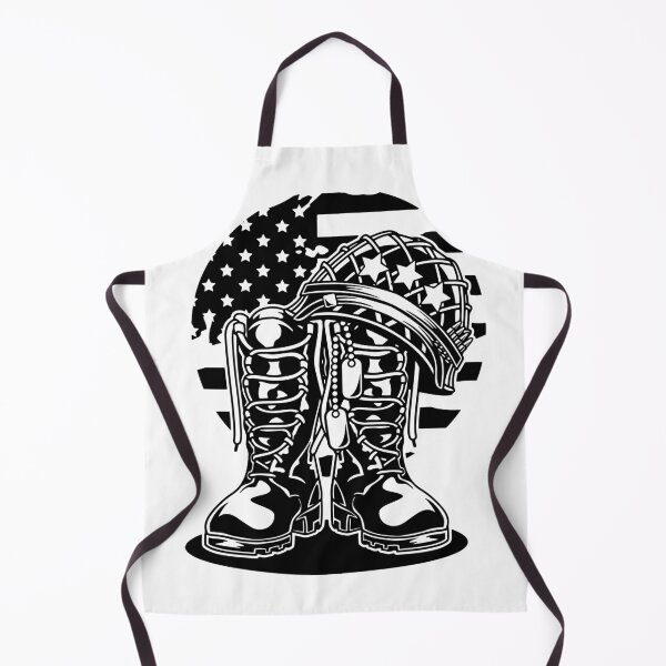 Item preview, Veteran Soldier Combat Boots, Helmet and Dog Tags with US Flag designed and sold by MonoByOrion.