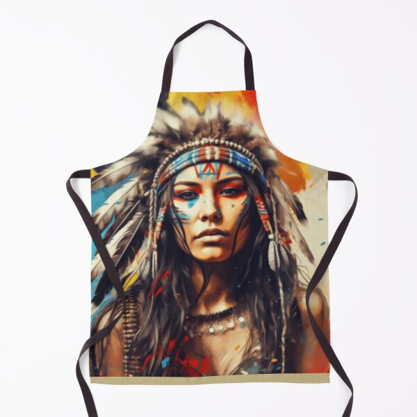 Item preview, Young Native American woman with hair and makeup according to her tribe designed and sold by cristina1001.