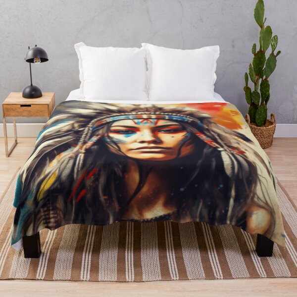 Item preview, Young Native American woman with hair and makeup according to her tribe designed and sold by cristina1001.