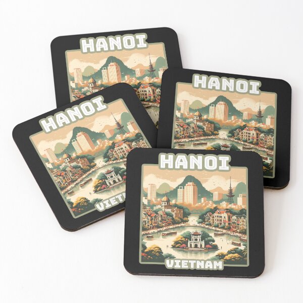 Item preview, Retro vintage Hanoi Vietnam Skyline  designed and sold by Unitepeople.