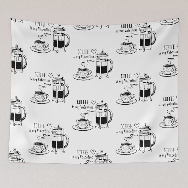 Item preview, French Press Coffee Valentine designed and sold by MochaMeli.