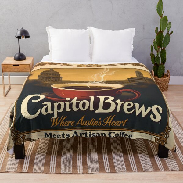 Item preview, Austin Capitol Brews Coffee Poster - Vintage Style Café Wall Art with Iconic Texas Landmarks designed and sold by David Balzen.