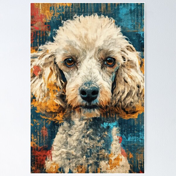 Item preview, Poetic Poodle - Urban Elegance Canine Canvas designed and sold by StudiodeBoer.