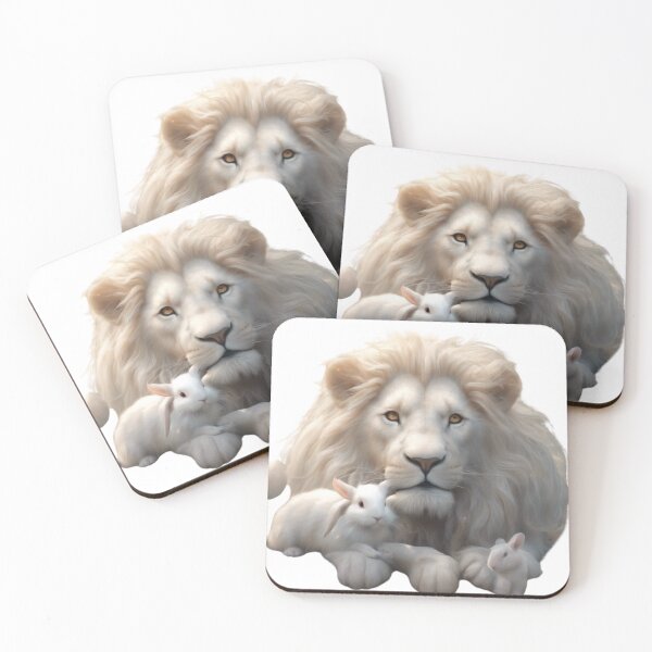 Item preview, White Lion and two little rabbits designed and sold by Queeneline.