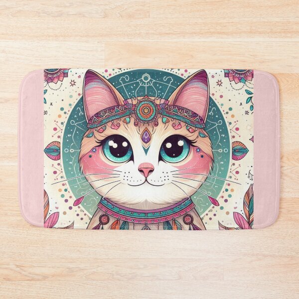 Item preview, Purr-fectly Pink and Groovy: Meet the Stylish Girly Cat! designed and sold by Furbabies Art.