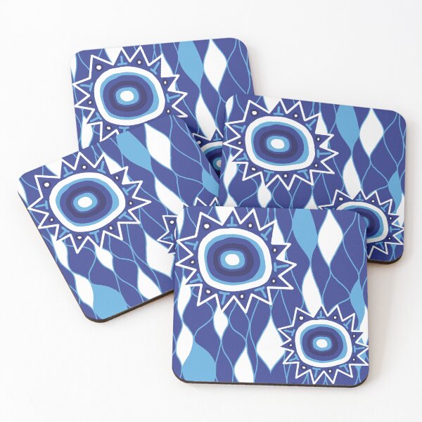 Item preview, Bogolan African pattern blue designed and sold by Wolagno.