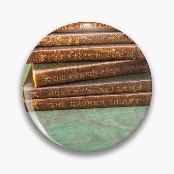 Item preview, Antique leather books on vintage green table designed and sold by CLHawley.