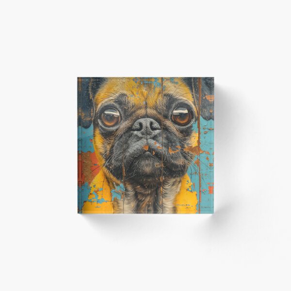 Item preview, Quirky Pug Portrait - Street Mural Style Art designed and sold by StudiodeBoer.