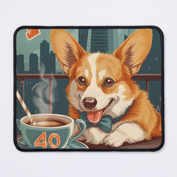 Item preview, 40 Party Crew - 40 Year Old 1984 Funny Corgi Dog Coffee NYC 40th Birthday designed and sold by SecretDicer.
