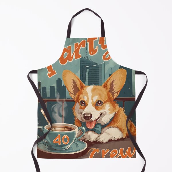 Item preview, 40 Party Crew - 40 Year Old 1984 Funny Corgi Dog Coffee NYC 40th Birthday designed and sold by SecretDicer.