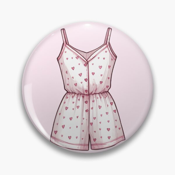Item preview, Pink Heart Romper Pajamas designed and sold by AmberRoseWrites.