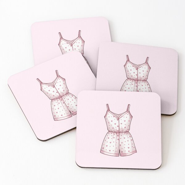 Item preview, Pink Heart Romper Pajamas designed and sold by AmberRoseWrites.