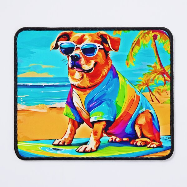Item preview, Beachside Pup: Surfing Charm designed and sold by Health And Fitness Posts e-Store.