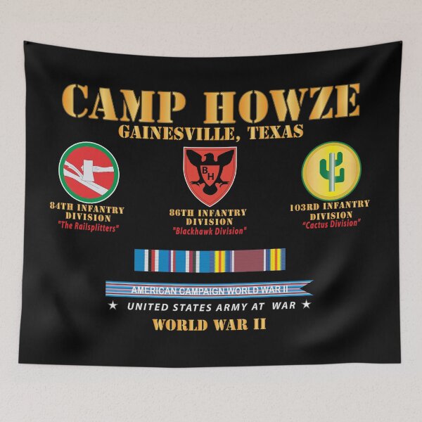 Item preview, Army - Camp Howze - Gainesville, TX  w SVC AMCAM - WWII X 300 designed and sold by Military Insignia Products.