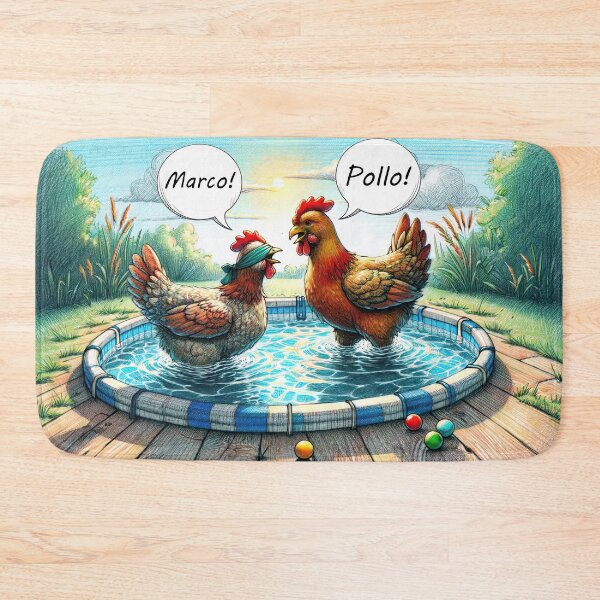 Item preview, Two Chickens Playing a Game of Marco Pollo designed and sold by digital-savant.