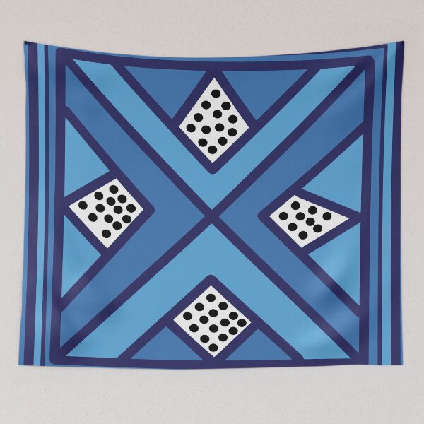 Item preview, Bogolan African pattern blue designed and sold by Wolagno.