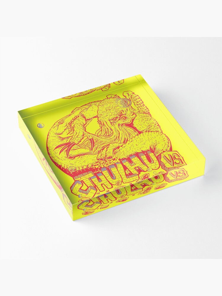 Thumbnail 3 of 5, Acrylic Block, Cthulhu vs Mosasaur RED Variant designed and sold by FBWashington.