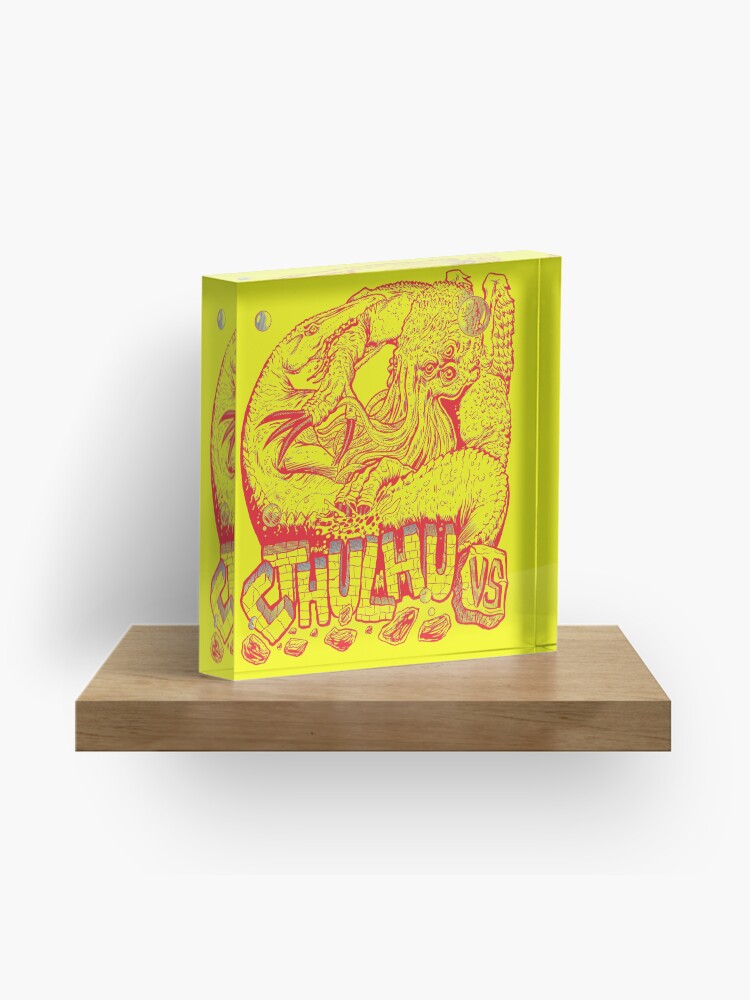 Thumbnail 1 of 5, Acrylic Block, Cthulhu vs Mosasaur RED Variant designed and sold by FBWashington.