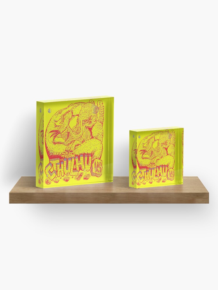 Thumbnail 4 of 5, Acrylic Block, Cthulhu vs Mosasaur RED Variant designed and sold by FBWashington.