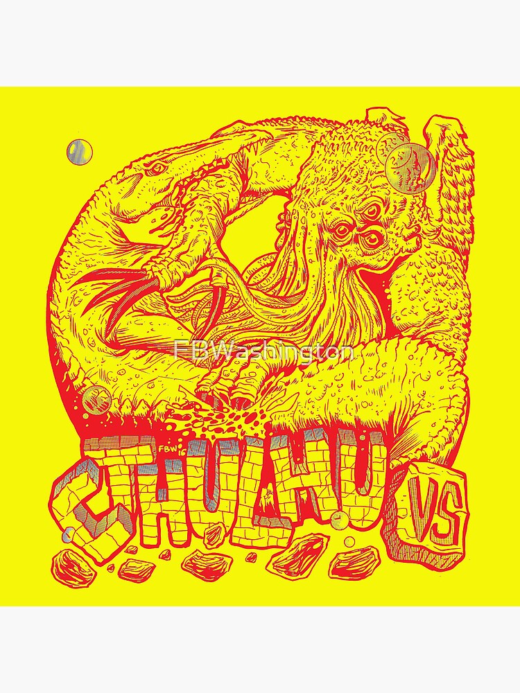 Thumbnail 5 of 5, Acrylic Block, Cthulhu vs Mosasaur RED Variant designed and sold by FBWashington.