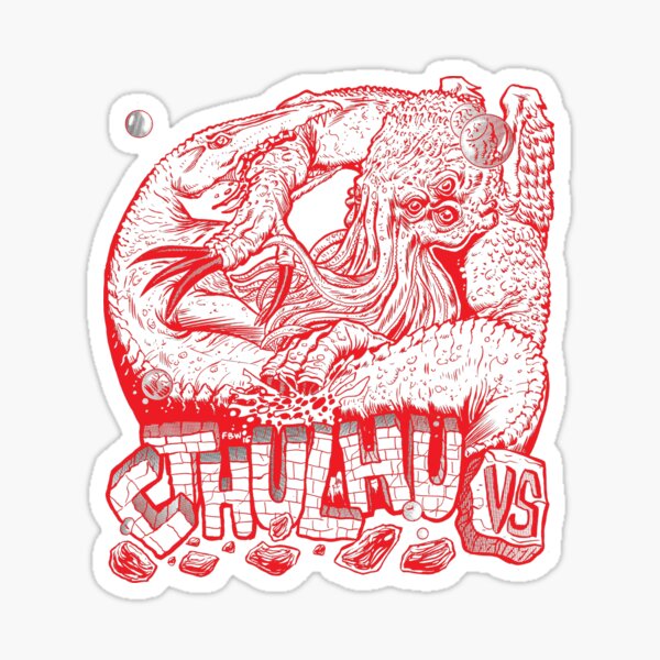 Item preview, Cthulhu vs Mosasaur RED Variant designed and sold by FBWashington.
