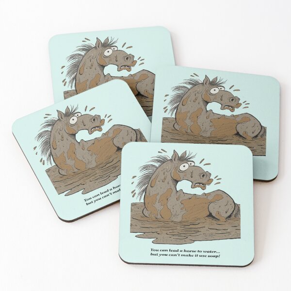 Item preview, Cartoon of Horse bathing in Mud designed and sold by SomeGuyLou.