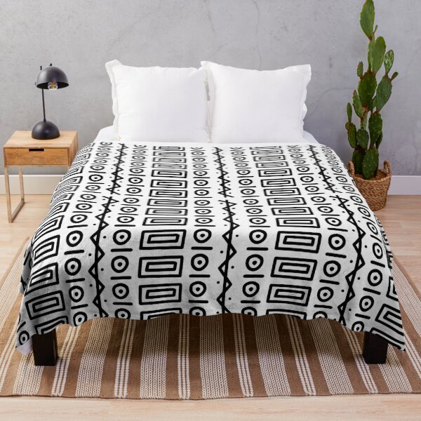 Item preview, African ethnic tribal bogolan white designed and sold by Wolagno.
