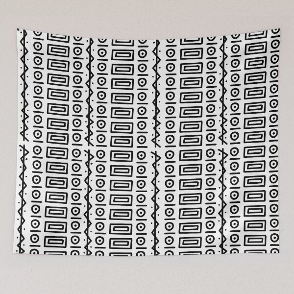 Item preview, African ethnic tribal bogolan white designed and sold by Wolagno.