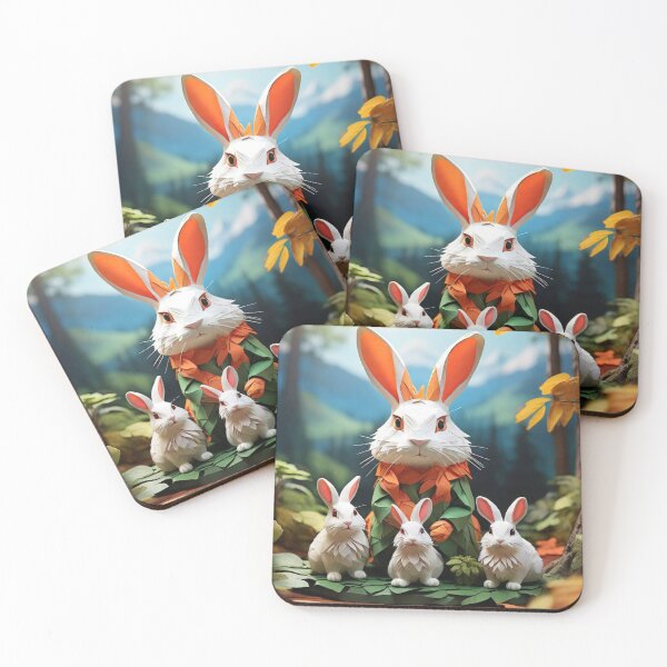 Item preview, 3D Paper Rabbit Family  designed and sold by Queeneline.