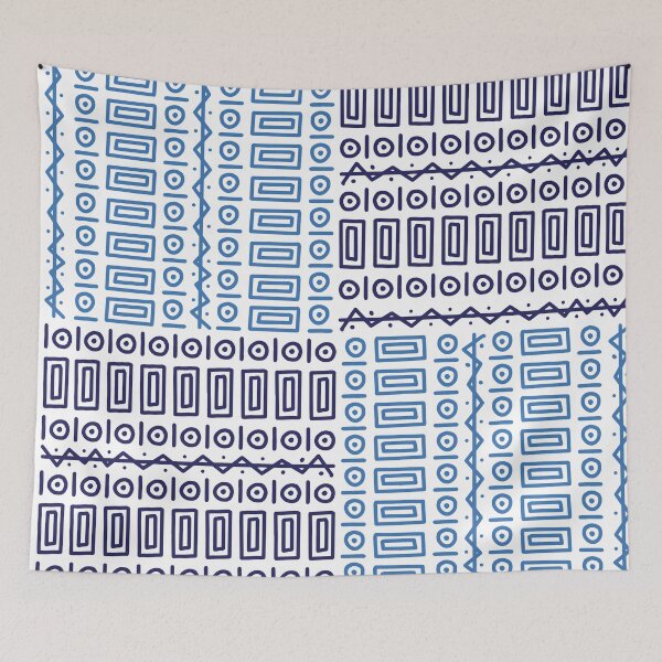 Item preview, African color blue pattern designed and sold by Wolagno.