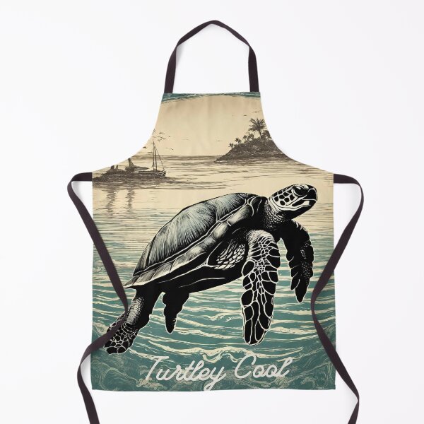 Item preview, Cute Sea Turtle Retro Vintage Ocean Art, Cartoon Sea Turtle Sea Art Gifts designed and sold by Cuteanimalgifts.