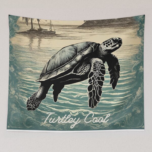 Item preview, Cute Sea Turtle Retro Vintage Ocean Art, Cartoon Sea Turtle Sea Art Gifts designed and sold by Cuteanimalgifts.